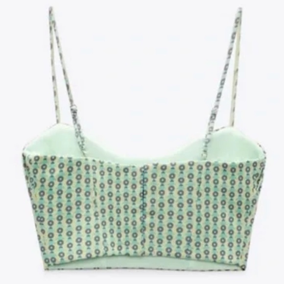 Zara Floral Patterned Corset Tank Top Size Small - Picture 2 of 10